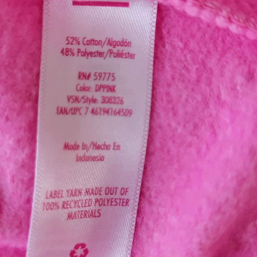 Justice Graphic Logo Cropped Sweatshirt Pink Girls Medium Ragged Edge Pullover